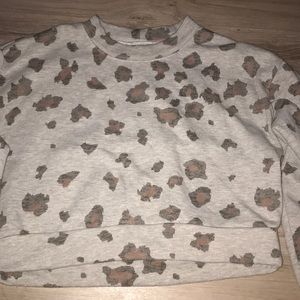 gray leopard print sweater